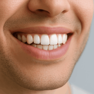 Sorriso saudável com implante de zircônia em Belo Horizonte, mostrando dentes alinhados e aspecto natural – Dra. Letícia Soares