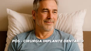 Pós-operatório de implante dentário com levantamento de seio